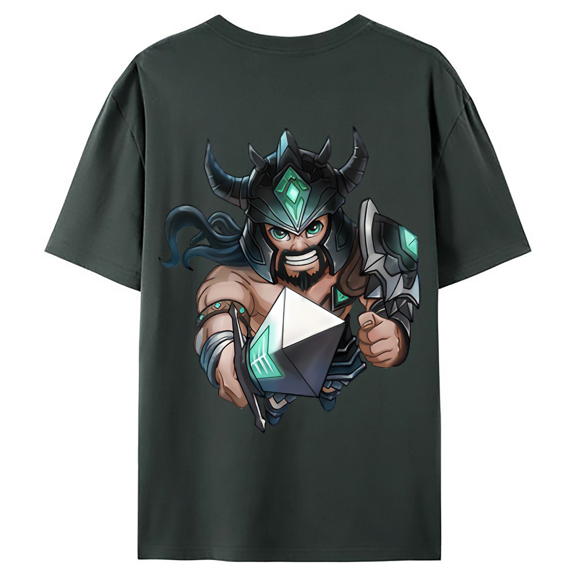 （画像用） リーグ・オブ・レジェンド League of Legends LOL 綿100％ メンズ半袖Tシャツ（バックプリント） 通気性